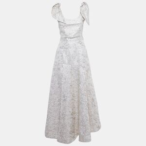 Bambah White Jacquard Camelia Top & Skirt Set S